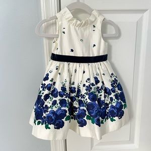 Gorgeous Janie & Jack blue and white floral dress with matching bloomers. NWT